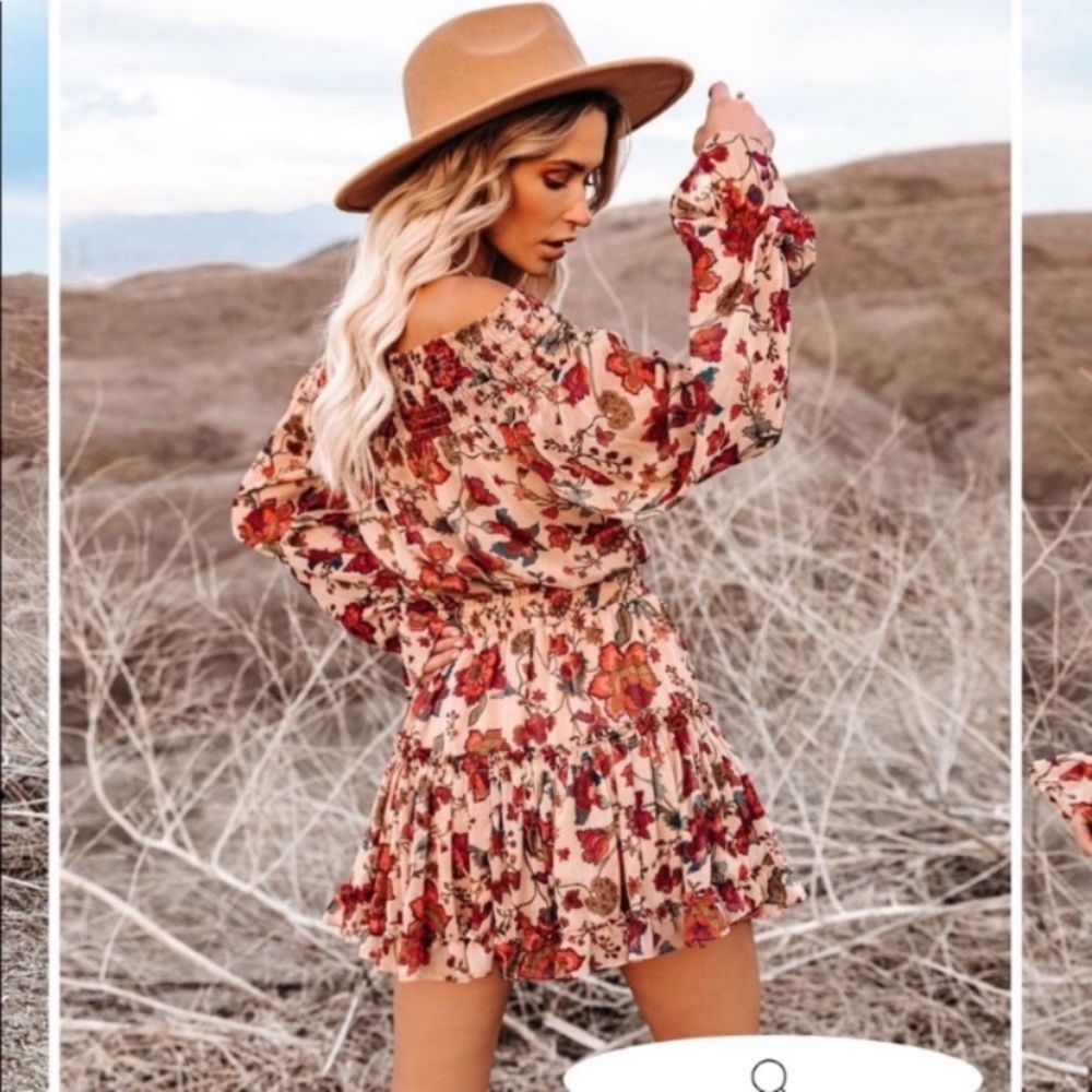 Vici floral off shoulder bohemian dress M